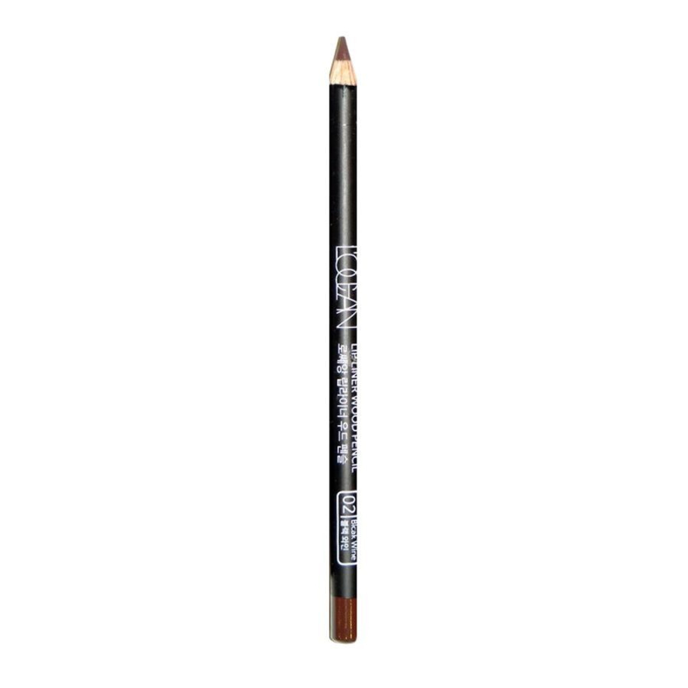 Locean Карандаш для губ Lipliner Wood Pencil 02 Black Wine