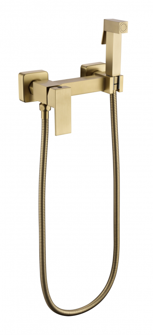 Смеситель с гигиеническим душем  Grocenberg GB101N-MG Матовое золото