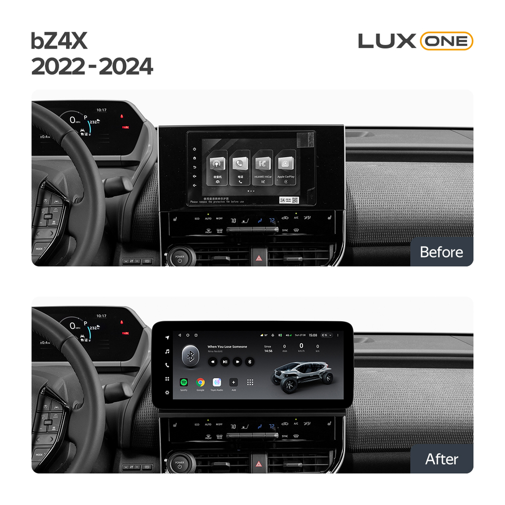 Магнитола для Toyota bZ4X - Teyes LUX ONE 360 монитор 12.3", Android 10, CarPlay, 4G SIM-слот, 6/128 ГБ, 4 камеры в комплекте