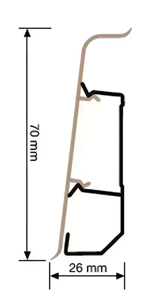 Плинтус ПВХ Aberhof ABF-70 7014 Венге Африка 70x26х2200 мм