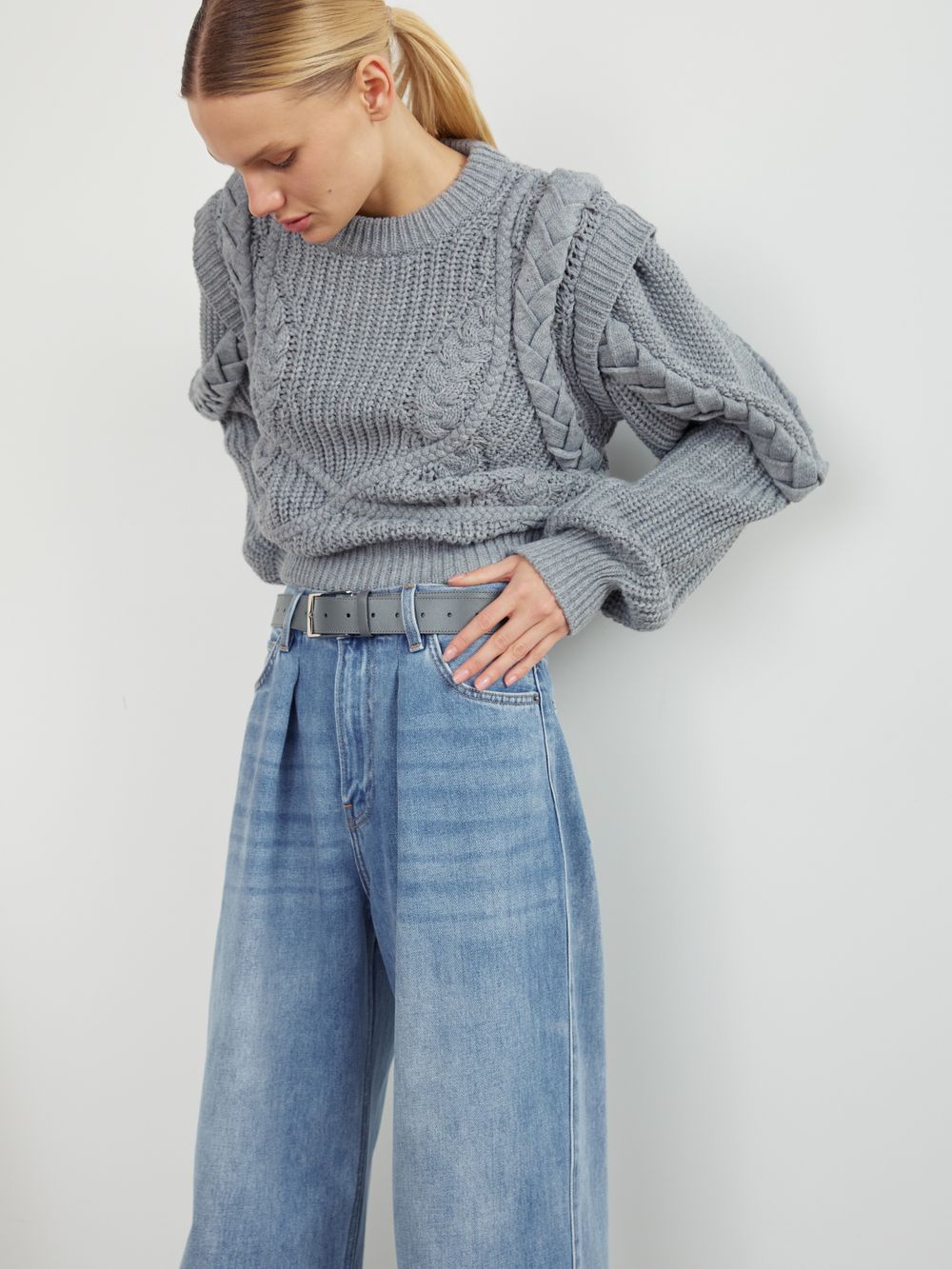 PERFECT JEANS С ЗАЩИПАМИ BLUE