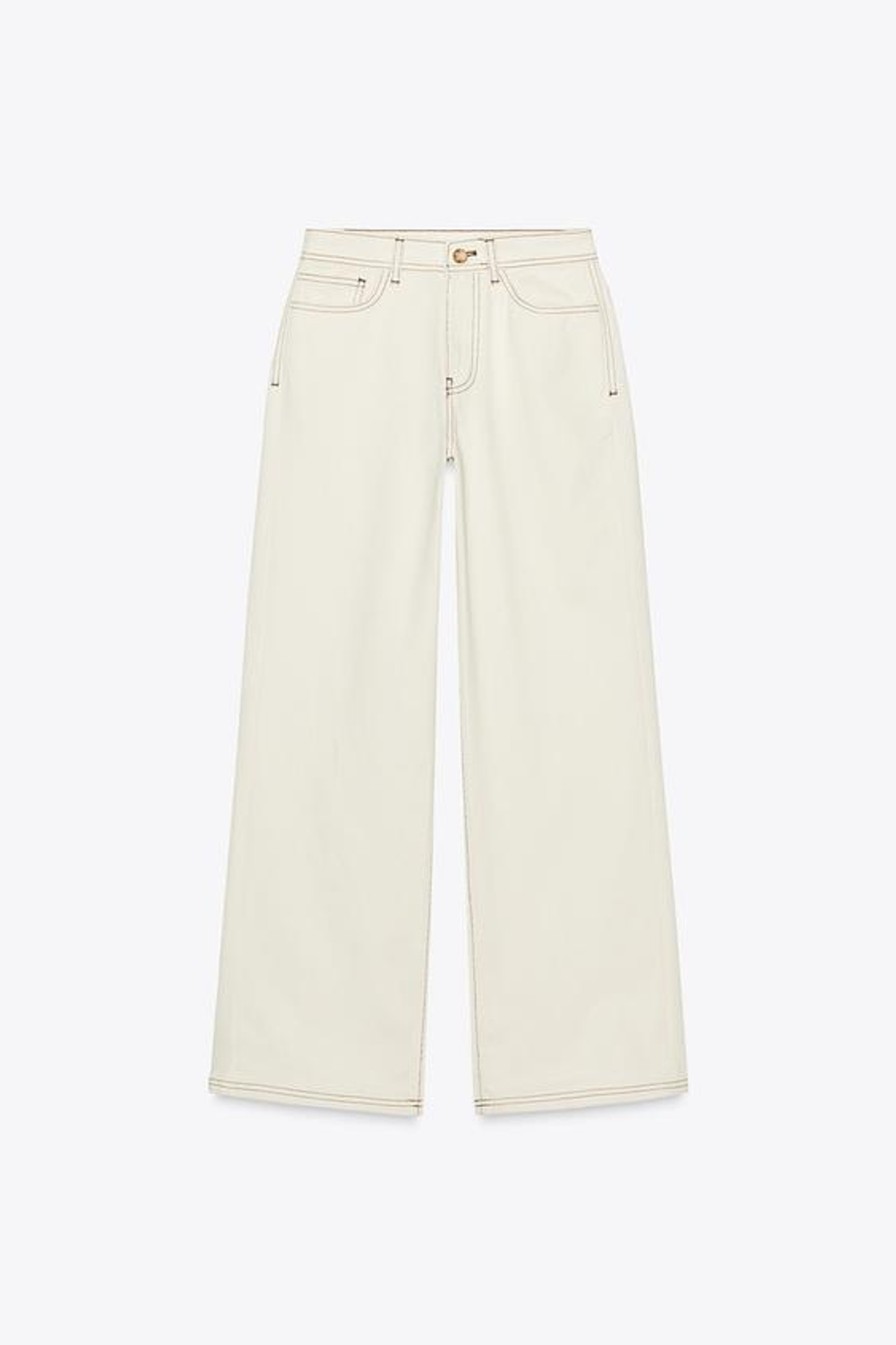 ZARA ДЖИНСЫ Z1975 WIDE LEG С ВЫСОКОЙ ПОСАДКОЙ, ЖЕЛТОВАТО-БЕЛЫЙ