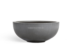 Кашпо TREEZ Effectory - Beton - Низкая чаша - Темно-серый бетон