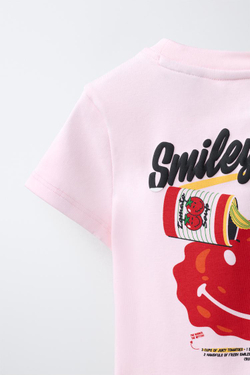 ZARA ФУТБОЛКА С ПРИНТОМ «ТОМАТ СМАЙЛИК»®, РОЗОВЫЙ