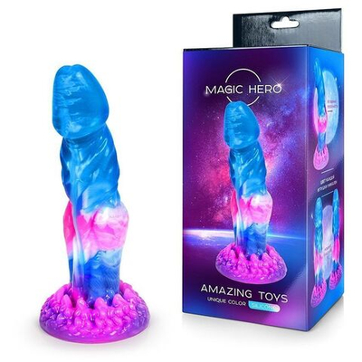 Разноцветный фантазийный фаллоимитатор - 22 см. (Цвет: разноцветный)