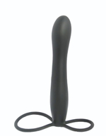 Черная насадка на пенис для двойной стимуляции Mojo BlackJack - 15 см. (Цвет: черный)