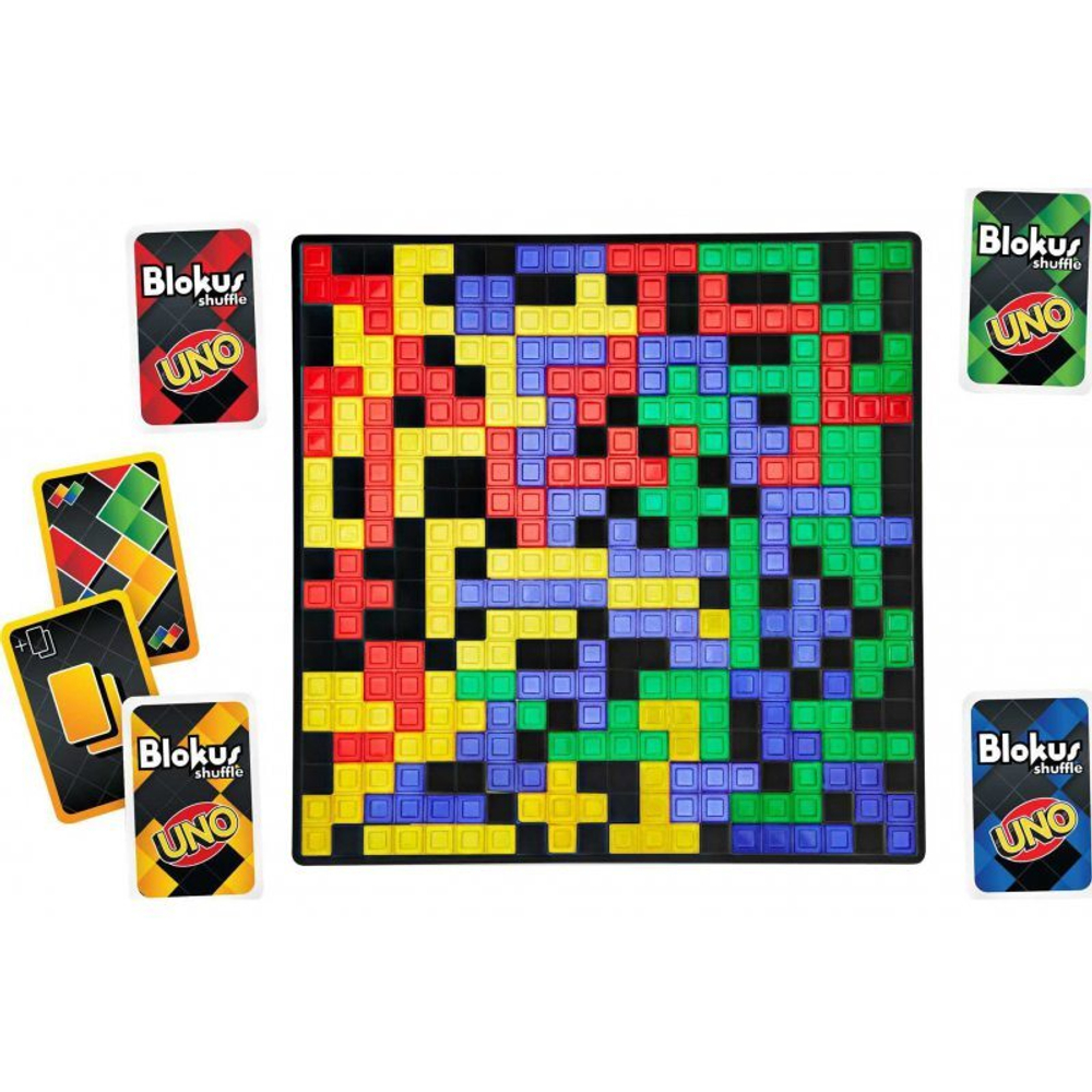 Mattel - Игра Blockus Shuffle с картами UNO GXV91 Edition