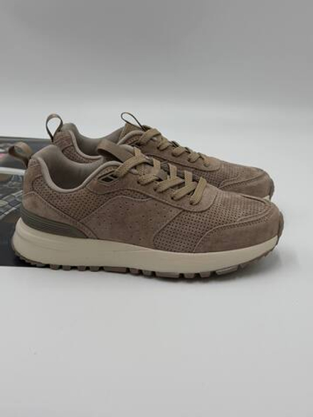 Кроссовки женские натуральная кожа арт. 283-1 цвет "бежево-коричневый"