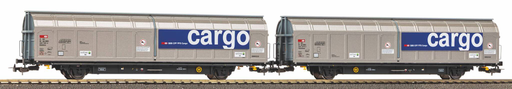 Набор из 2-х вагонов с раздвижными стенками Hbbillnss CH-SBB Cargo, эпоха VI