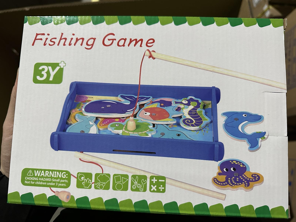 Развивающая игрушка деревянная Рыбалка, коробка C-41895