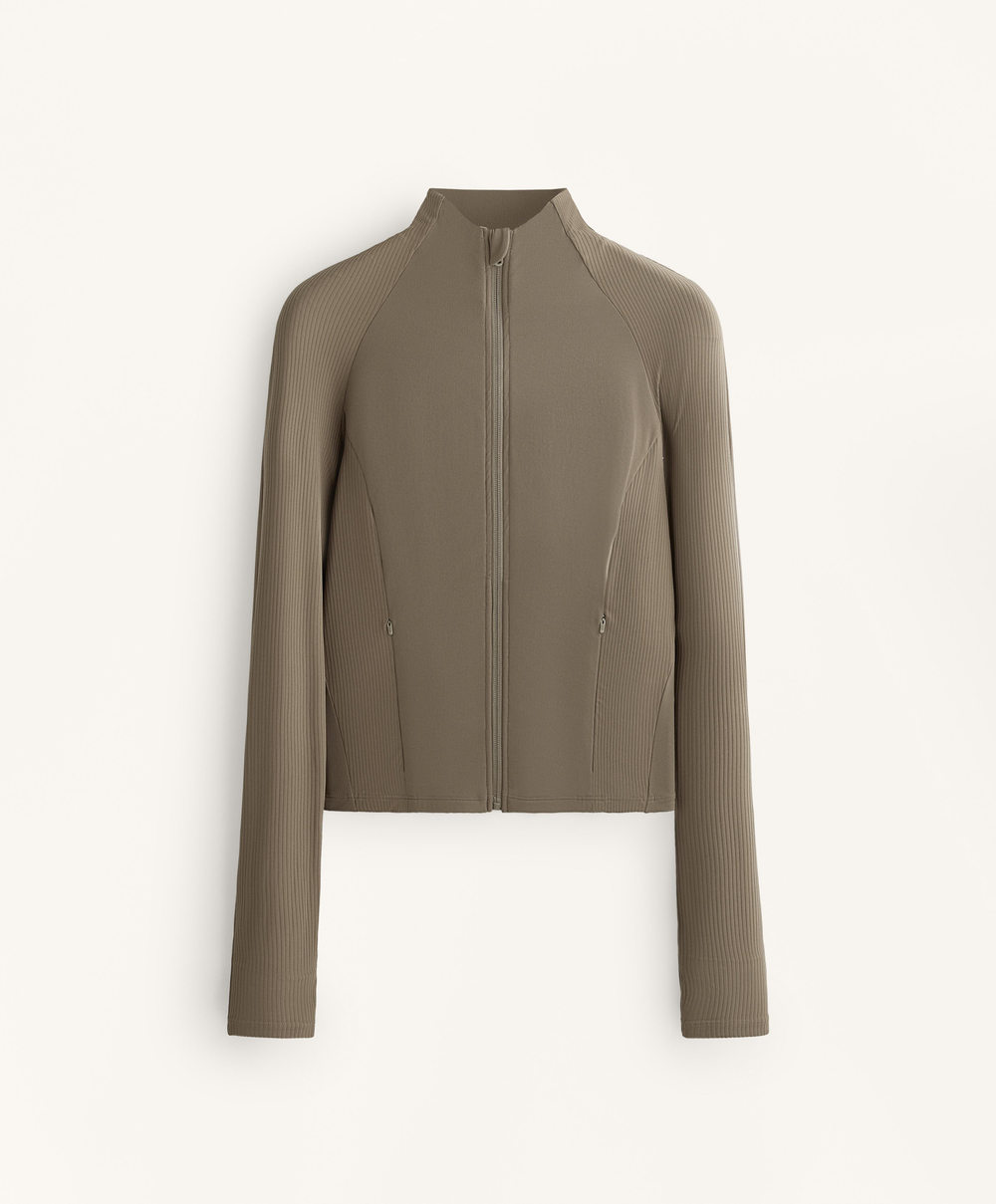 Oysho Высокотехнологичная куртка в рубчик, светлый хаки