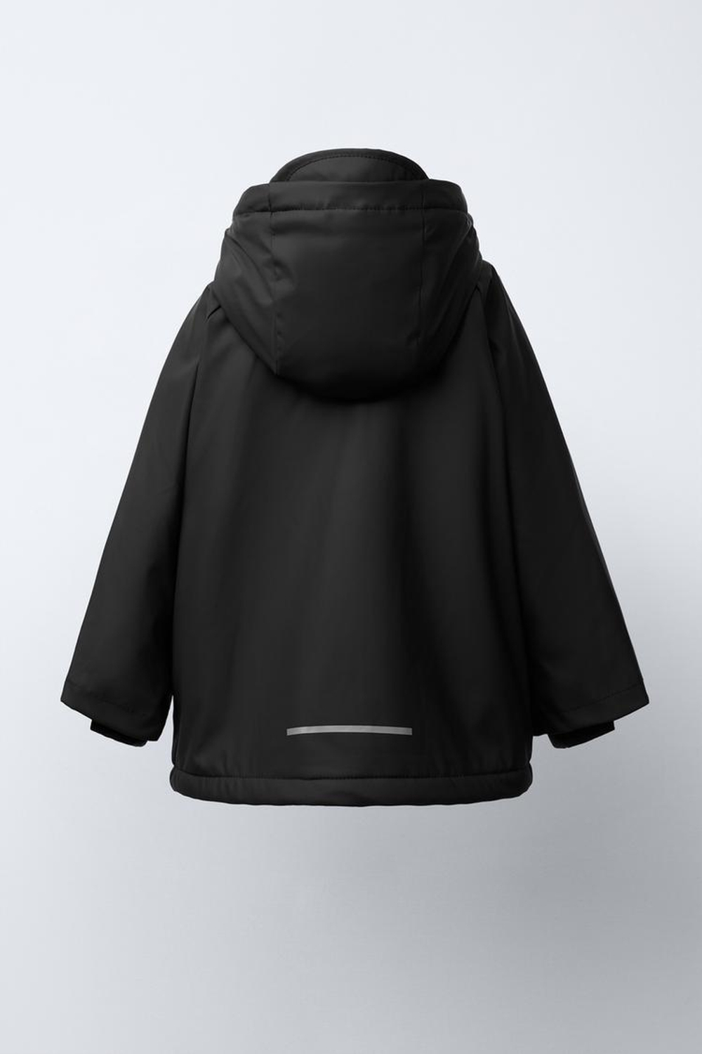 ZARA ПРОРЕЗИНЕННАЯ КУРТКА WATER REPELLENT НА ОВЧИНЕ, ЧЕРНЫЙ