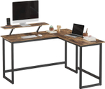 Компьютерный стол L-образной формы с подставкой для монитора VASAGLE LWD56X, 140 x 130 x 76/91,5 см