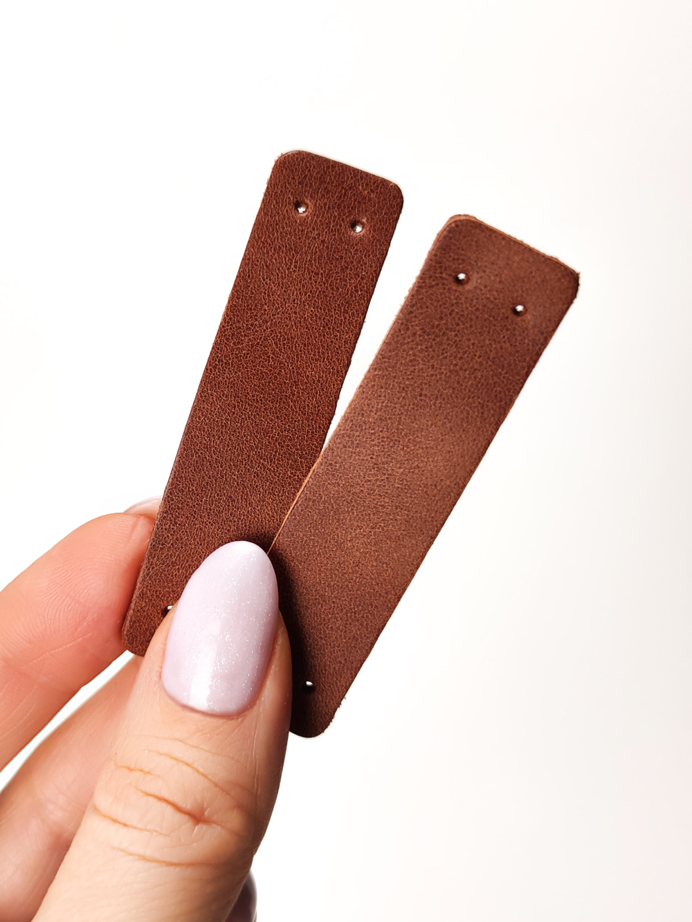 Бирки кожаные чистые пришивные 100 шт коричневый