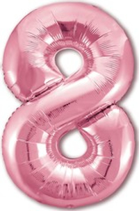 Agura 40"/102 см Цифра "8", фламинго розовый, 1 шт. (БГ-60)