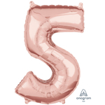 Шар фольгированный Цифра 5 66 см (Розовое Золото)