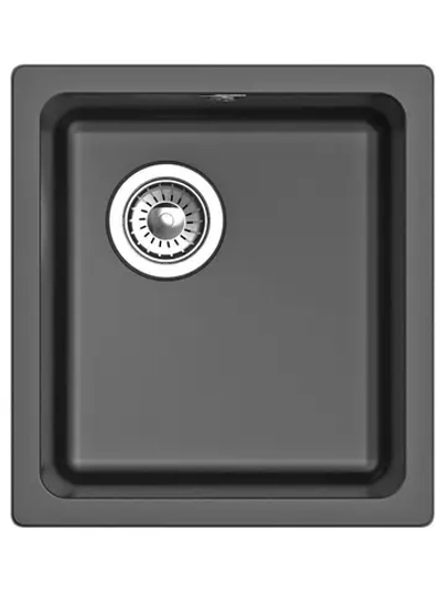 RIVELATO Мойка BERKANA 35 1-чаш 415*455, монтаж: универсальный, материал: кварц, цвет антрацит