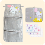 Набор для детского сада: кармашек, коврик, наклейки. Котик