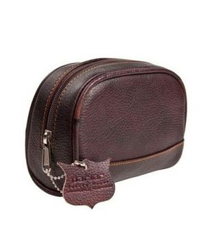 Кожаная косметичка Parker, маленькая, темно-коричневая