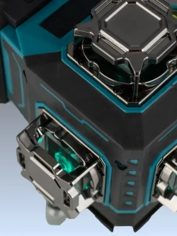 Лазерный уровень, строительный, аккумуляторный нивелир 360 мини 4d, 16 зеленых лучей, 2 аккумулятора