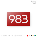 Номер на дверь 983, табличка на дверь для офиса, квартиры, кабинета, аудитории, склада, красная 120х70 мм, Айдентика Технолоджи