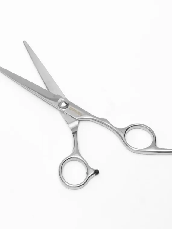 Ножницы парикмахерские с упором, лезвие — 6 см, цвет серебристый