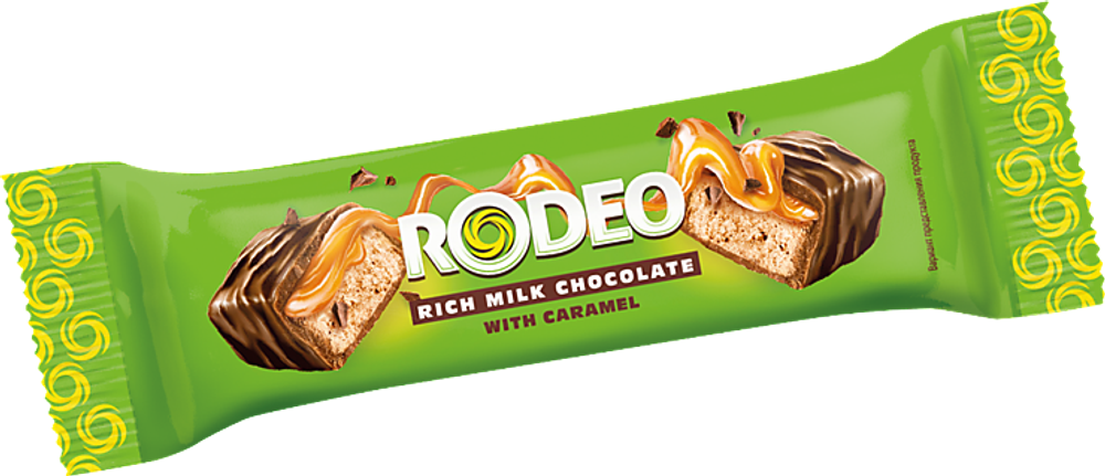 Шоколадный батончик Rodeo с карамелью и нугой, Яшкино, 30 гр