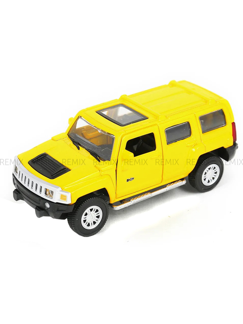 Машина металлическая HUMMER H3, 1:43, инерция, открываются двери, цвет жёлтый