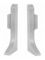 Q63 Заглушки (пара) к плинтусу 40мм "Eff" INOX (шамп. мат.) ПВХ