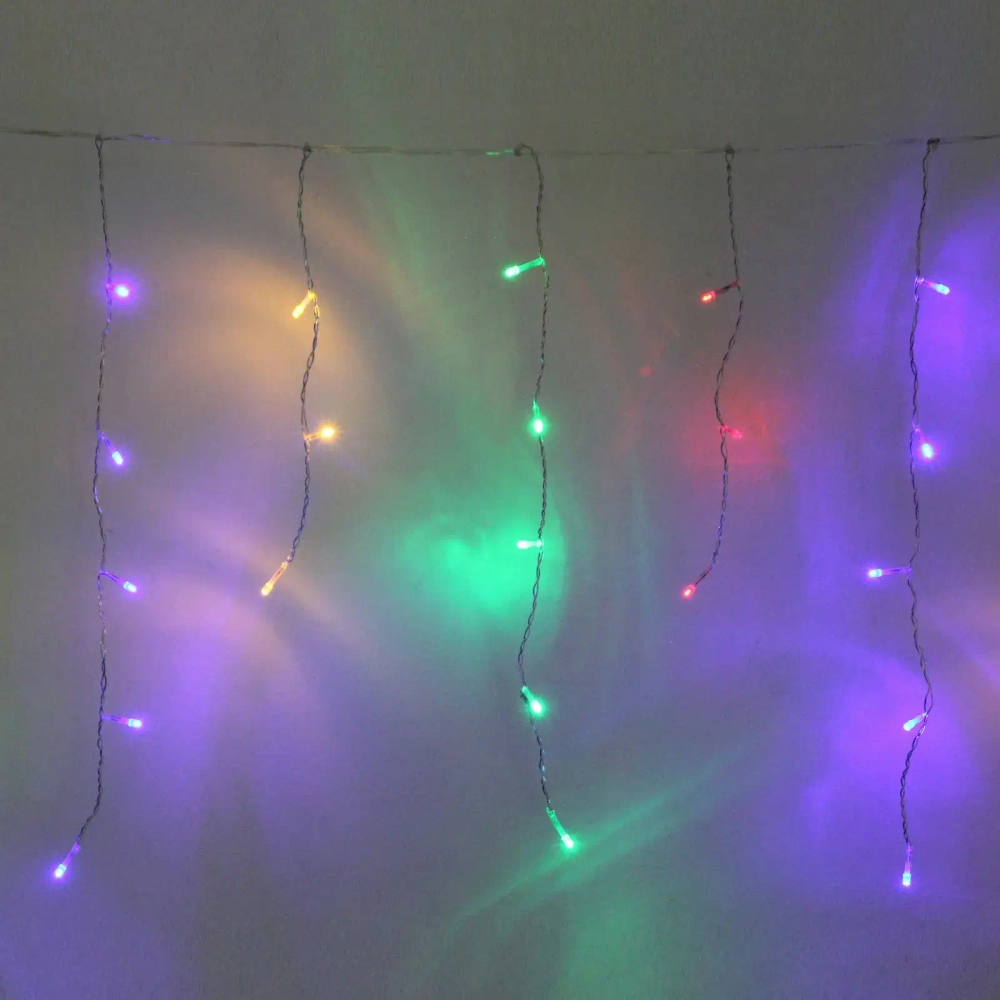 Гирлянда для дома БАХРОМА ш1,5м* в30/50 см 48 ламп LED, прозрачн. провод, 8 реж, IP-20, Мультицвет