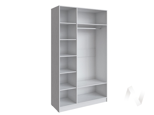 Шкаф Мадрид 1;3 с зеркалом (белый/ателье светлое)