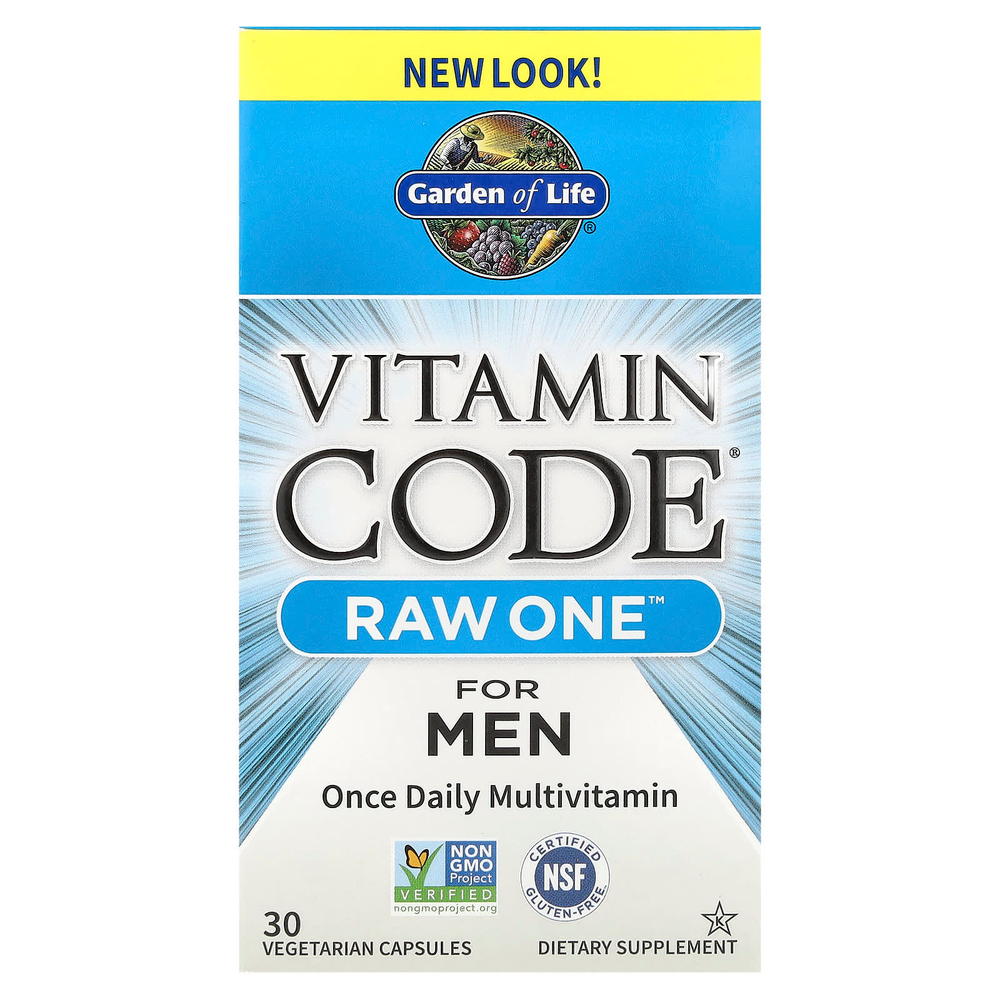 Garden of Life, Vitamin Code®, RAW One ™, мультивитамины для мужчин для приема один раз в день, 30 вегетарианских капсул