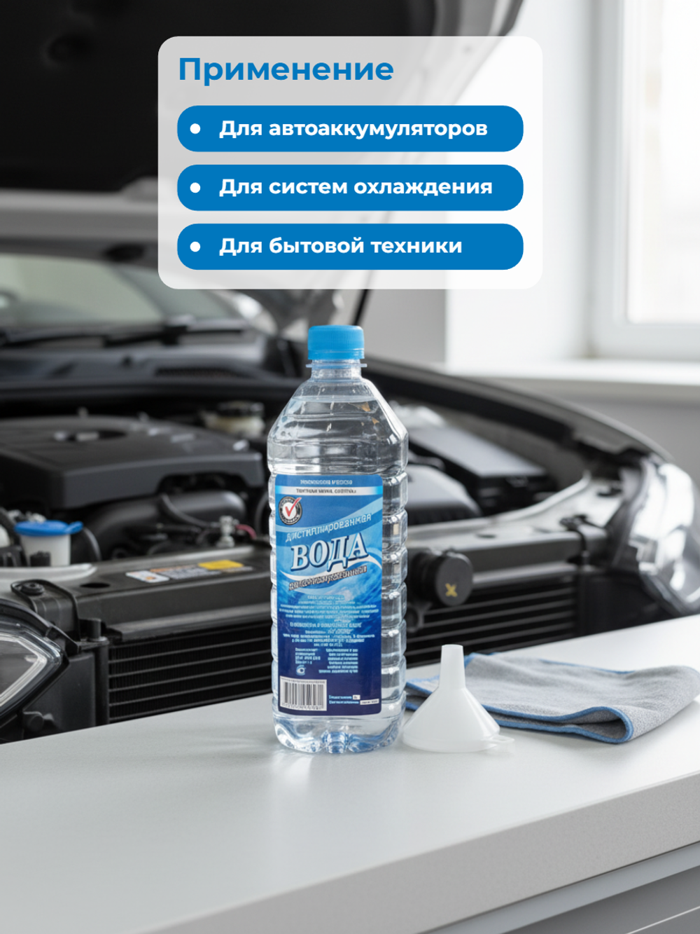 Дистиллированная деионизированная ВОДА "СRYSTAL "  канистра 1л.