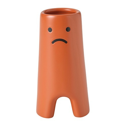 ФРЕВЭХТ FRОVАXT Ваза 14 см, коричнево-оранжевая