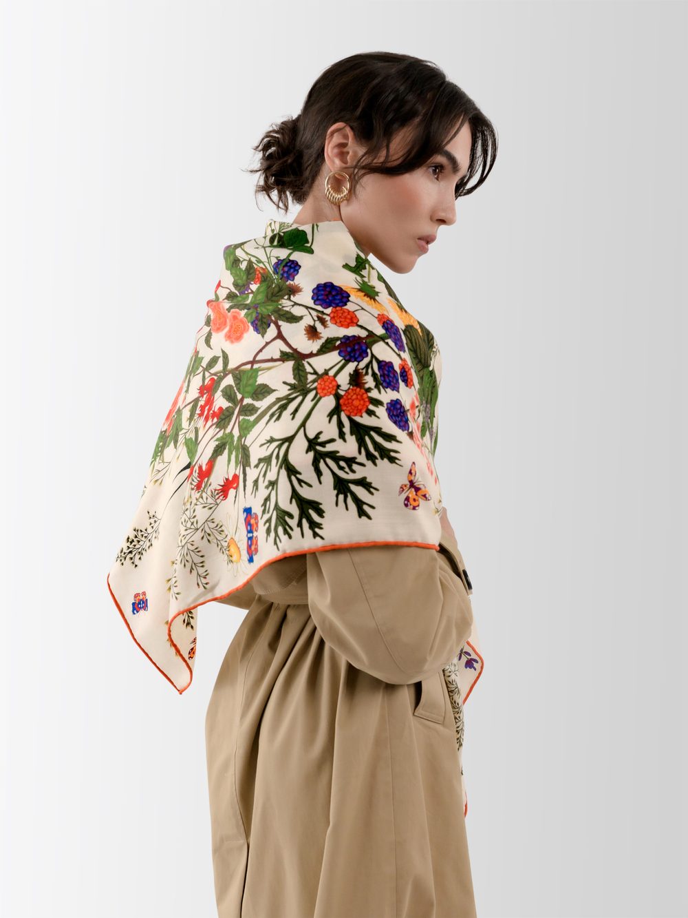 Шаль «Русский полевой букет» 100% шерсть