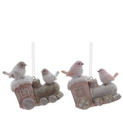 GAEM Изделие декоративное подвесное "Паровоз с птичками", L7 W3 H7 см, 2в.
