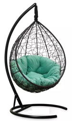 Подвесное кресло SEVILLA VERDE VELOUR коричневое, салатовая подушка (Laura Outdoor)