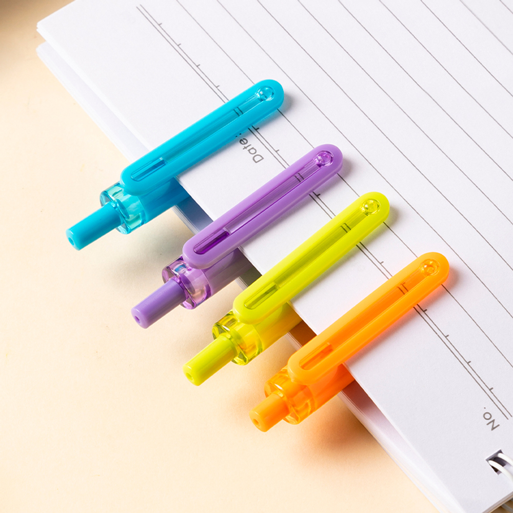 Ручка шариковая DELI "Q51" автоматическая, 0,7 мм, корпус ассорти, синяя, грип