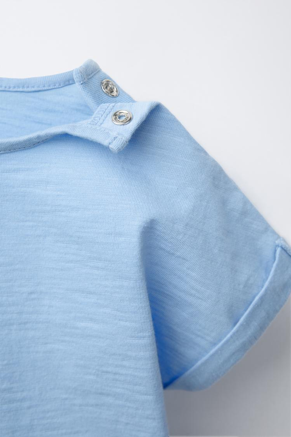 ZARA ОДНОТОННАЯ ФУТБОЛКА, СИНИЙ