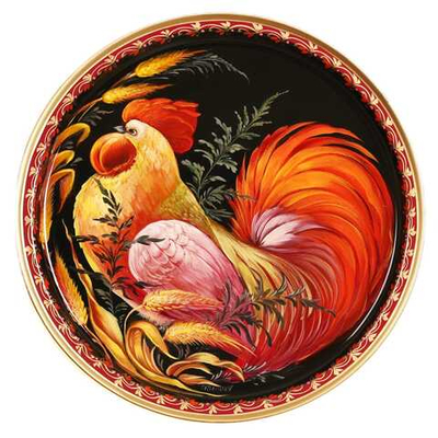 Жостовский поднос декоративный, размер 30 см (A9), металлический