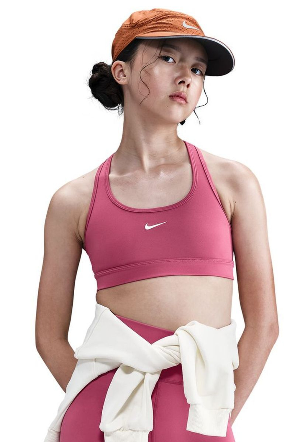 Топ для девочки теннисный Nike Swoosh Sports - sweet beet/white