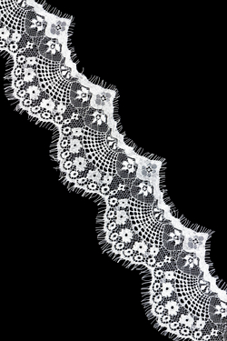 Узкое кружево шантильи белое неэластичное 11 см