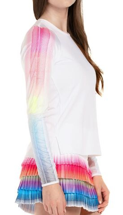 Женская теннисная футболка (dł. Рукава) Lucky in Love Luv Core Shock Wave Long Sleeve - разноцветный