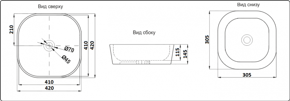 Умывальник CeramaLux D1301H004