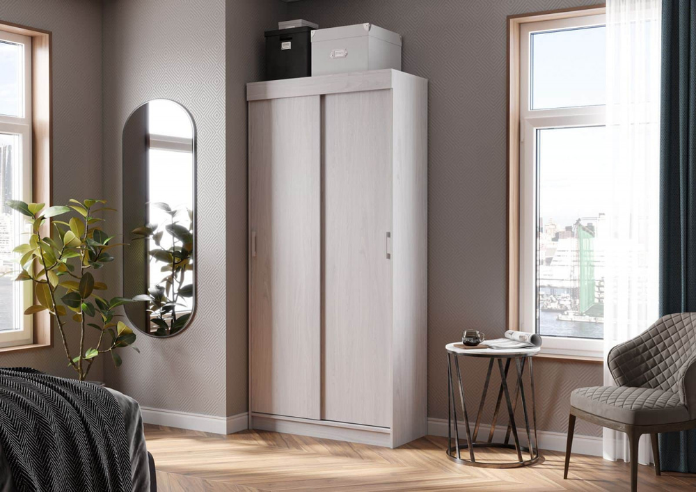 Евро Шкаф-купе 1.0 м Дуб анкор светлый / Дуб анкор светлый