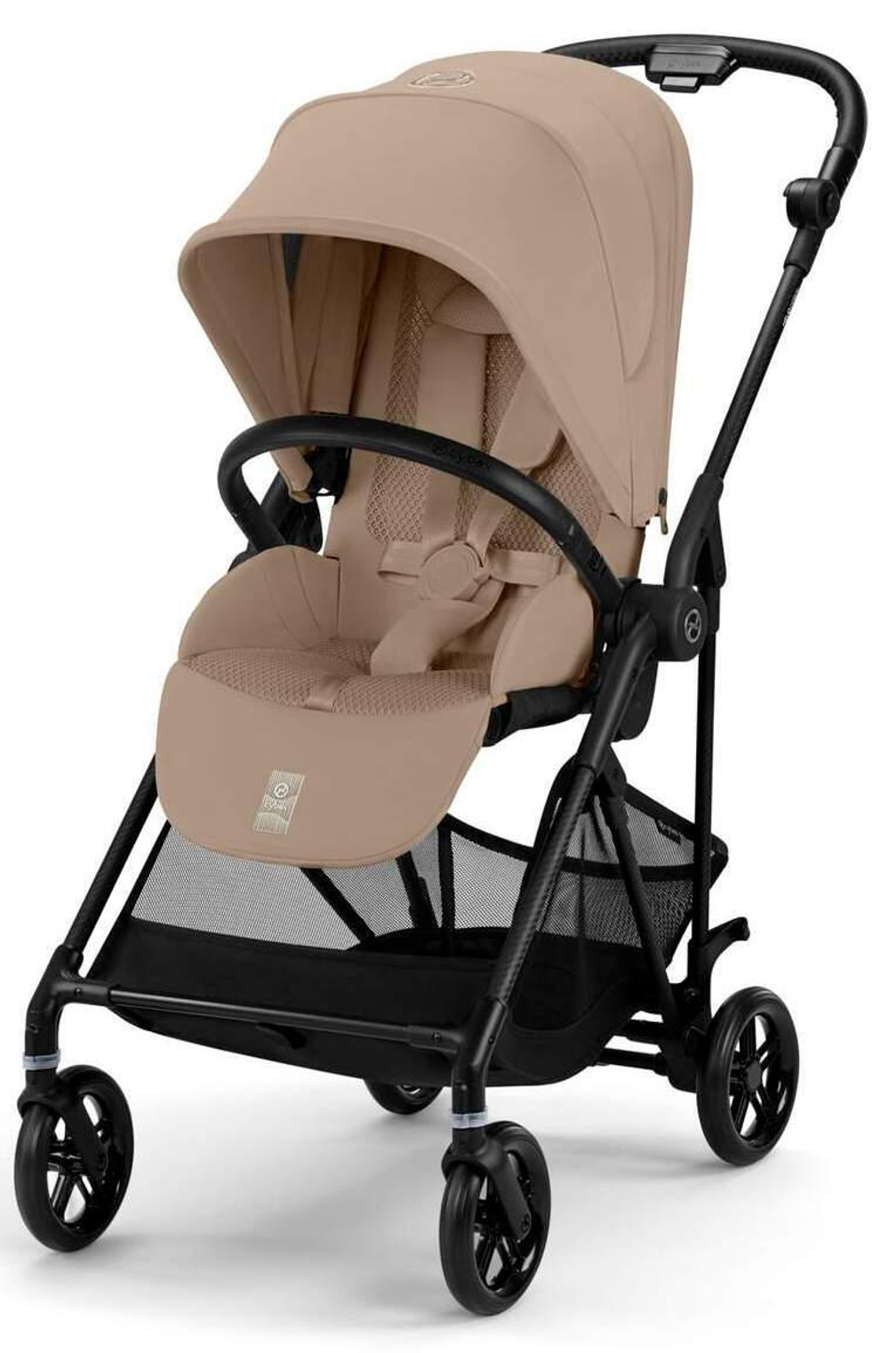 Прогулочная коляска Cybex Melio Carbon New Almond Beige с дождевиком