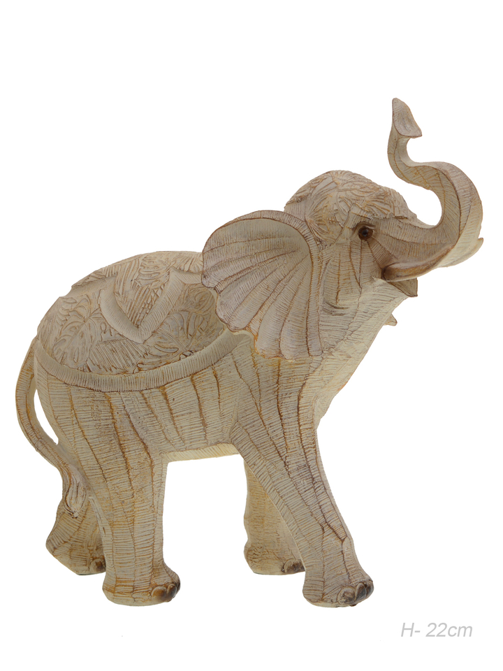 Статуэтка Слон с попоной джунгли, цвет бежевый 21 см