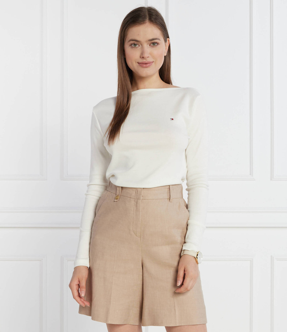 Блузка CODY RIB SLASH-NK LS Tommy Hilfiger - белый(WW0WW40829)