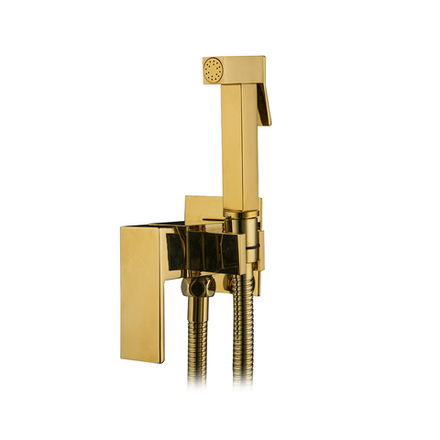 Гигиенический душ со смесителем Frap F7506-3, однорычажный, золото