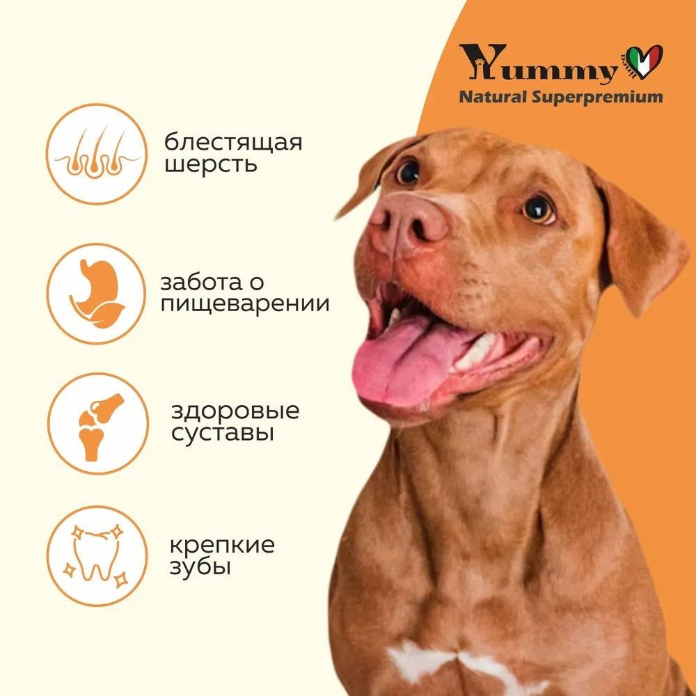 Yummy Linea корм для щенков средних и крупных пород, индейка, 8 кг